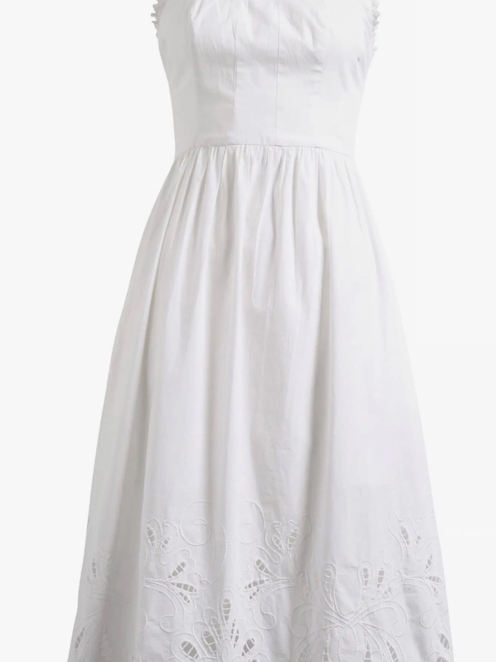 Avec Les Filles Embroidered Cotton Poplin Midi Dress NWOT